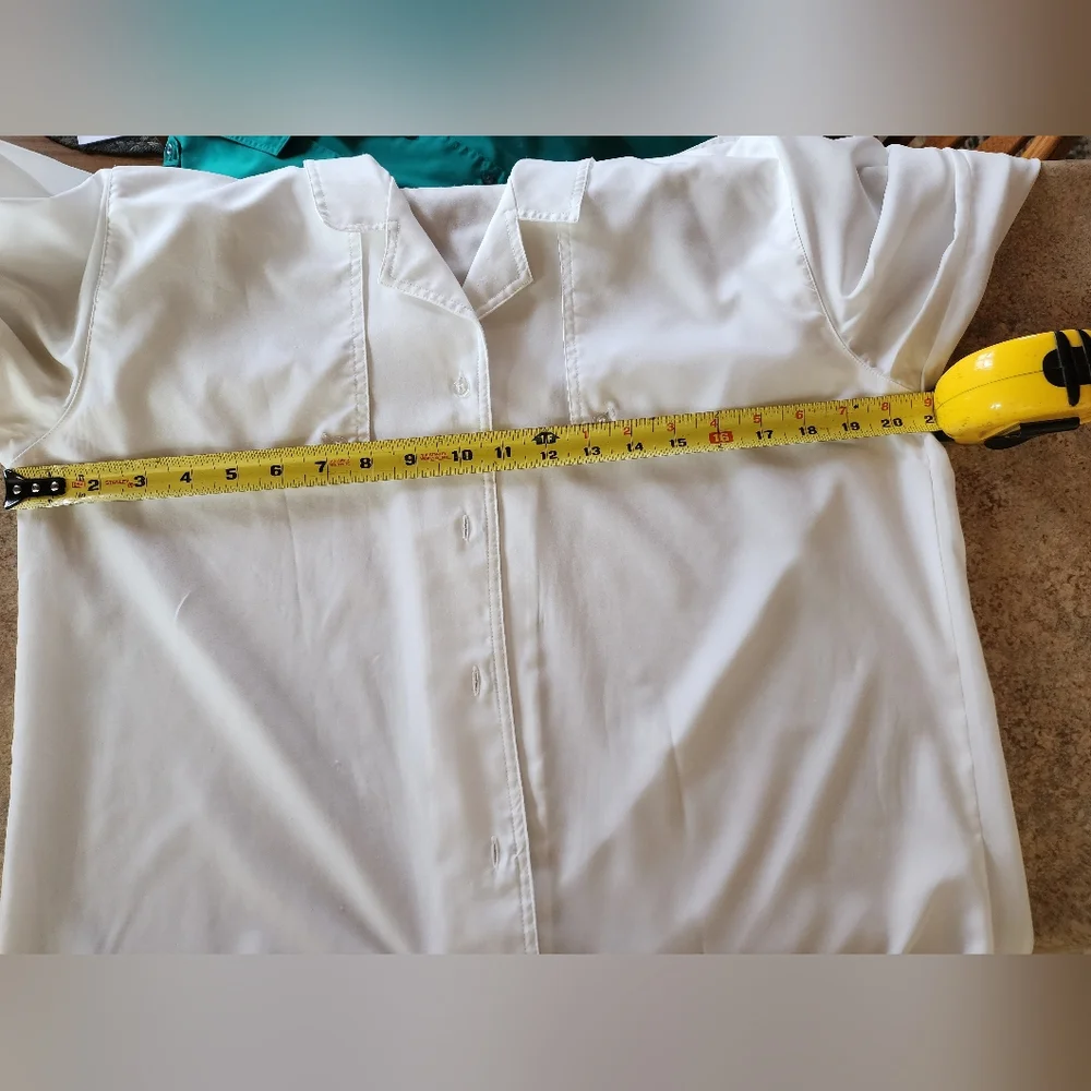 Diane Von Furstenberg White Utility Long Sleeve Blouse Size 12 - Picture 6 of 8